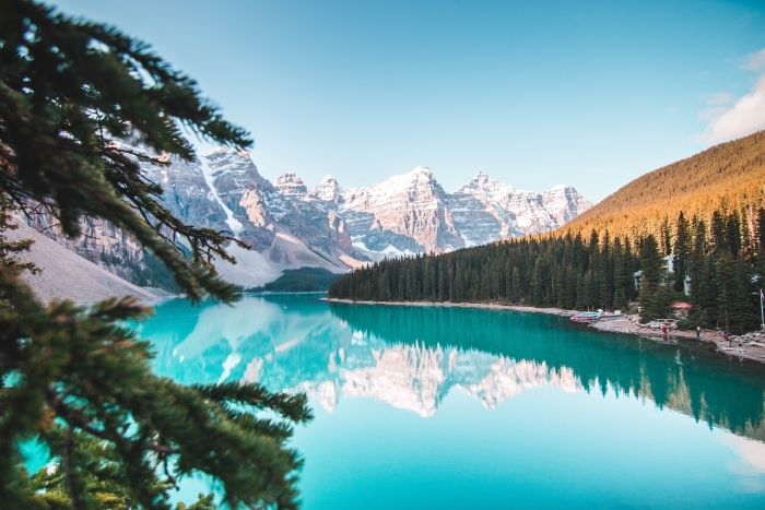 Scenic mountain landscape with a lake